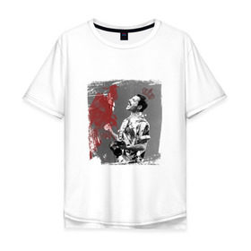 Мужская футболка хлопок Oversize с принтом Фредди в Курске, 100% хлопок | свободный крой, круглый ворот, “спинка” длиннее передней части | queen | меломанам | музыка | рок | фрэдди меркьюри