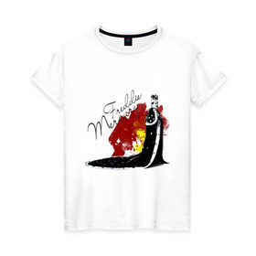 Женская футболка хлопок с принтом Фрэдди Меркьюри в Курске, 100% хлопок | прямой крой, круглый вырез горловины, длина до линии бедер, слегка спущенное плечо | queen | меломанам | музыка | рок | фрэдди меркьюри