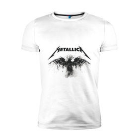 Мужская футболка премиум с принтом Metallica в Курске, 92% хлопок, 8% лайкра | приталенный силуэт, круглый вырез ворота, длина до линии бедра, короткий рукав | metallica | музыка | рок