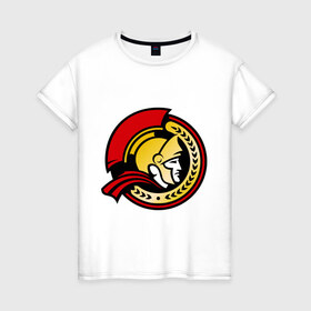 Женская футболка хлопок с принтом HC Ottawa Senators Alternative в Курске, 100% хлопок | прямой крой, круглый вырез горловины, длина до линии бедер, слегка спущенное плечо | alternative | club | hockey | ottawa | senators | золото | хоккей