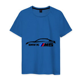 Мужская футболка хлопок с принтом BMW M5 в Курске, 100% хлопок | прямой крой, круглый вырез горловины, длина до линии бедер, слегка спущенное плечо. | bmw | m5 | автомобиль | бмв | м5