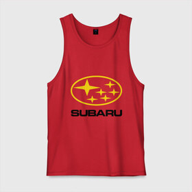 Мужская майка хлопок с принтом Subaru Logo в Курске, 100% хлопок |  | logo | subaru | автомобиль | логотип | марка | субару