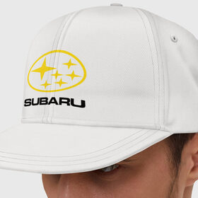 Кепка снепбек с прямым козырьком с принтом Subaru Logo в Курске, хлопок 100% |  | logo | subaru | автомобиль | логотип | марка | субару