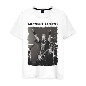 Мужская футболка хлопок с принтом Nickelback в Курске, 100% хлопок | прямой крой, круглый вырез горловины, длина до линии бедер, слегка спущенное плечо. | nickelback | альтернативный | рок | хард