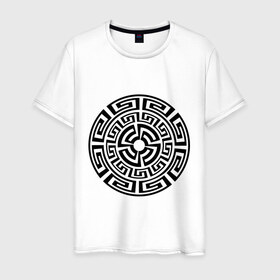 Мужская футболка хлопок с принтом Узор круговорот в Курске, 100% хлопок | прямой крой, круглый вырез горловины, длина до линии бедер, слегка спущенное плечо. | геометрия | круг | круговорот | узор