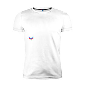 Мужская футболка премиум с принтом Полиция в Курске, 92% хлопок, 8% лайкра | приталенный силуэт, круглый вырез ворота, длина до линии бедра, короткий рукав | милиция | патриот | россия | триколор