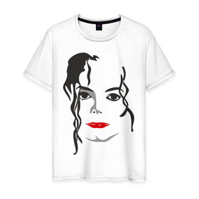 Мужская футболка хлопок с принтом Michael Jackson в Курске, 100% хлопок | прямой крой, круглый вырез горловины, длина до линии бедер, слегка спущенное плечо. | 