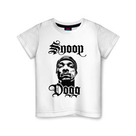 Детская футболка хлопок с принтом Snoop Dogg в Курске, 100% хлопок | круглый вырез горловины, полуприлегающий силуэт, длина до линии бедер | rap | snoop dogg | музыка | рэп | снуп дог