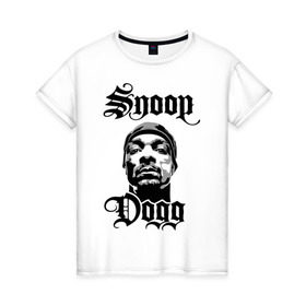 Женская футболка хлопок с принтом Snoop Dogg в Курске, 100% хлопок | прямой крой, круглый вырез горловины, длина до линии бедер, слегка спущенное плечо | rap | snoop dogg | музыка | рэп | снуп дог