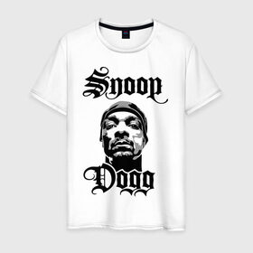 Мужская футболка хлопок с принтом Snoop Dogg в Курске, 100% хлопок | прямой крой, круглый вырез горловины, длина до линии бедер, слегка спущенное плечо. | rap | snoop dogg | музыка | рэп | снуп дог