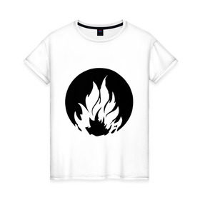 Женская футболка хлопок с принтом Дивергент - Бесстрашие в Курске, 100% хлопок | прямой крой, круглый вырез горловины, длина до линии бедер, слегка спущенное плечо | бесстрашие | дивергент | огонь | символ