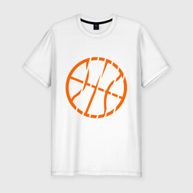Мужская футболка премиум с принтом Баскетбольный мяч узор в Курске, 92% хлопок, 8% лайкра | приталенный силуэт, круглый вырез ворота, длина до линии бедра, короткий рукав | ball | basketball | баскетбол | мяч | спорт