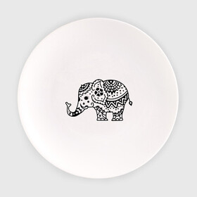 Тарелка с принтом Слоник узор в Курске, фарфор | диаметр - 210 мм
диаметр для нанесения принта - 120 мм | слон