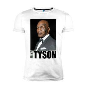 Мужская футболка премиум с принтом Mike Tyson в Курске, 92% хлопок, 8% лайкра | приталенный силуэт, круглый вырез ворота, длина до линии бедра, короткий рукав | майк тайсон