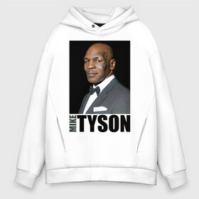 Мужское худи Oversize хлопок с принтом Mike Tyson в Курске, френч-терри — 70% хлопок, 30% полиэстер. Мягкий теплый начес внутри —100% хлопок | боковые карманы, эластичные манжеты и нижняя кромка, капюшон на магнитной кнопке | Тематика изображения на принте: майк тайсон