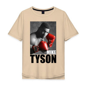 Мужская футболка хлопок Oversize с принтом Mike Tyson в Курске, 100% хлопок | свободный крой, круглый ворот, “спинка” длиннее передней части | Тематика изображения на принте: майк тайсон