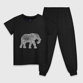 Детская пижама хлопок с принтом Слон в Курске, 100% хлопок |  брюки и футболка прямого кроя, без карманов, на брюках мягкая резинка на поясе и по низу штанин
 | слон