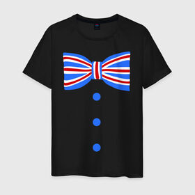 Мужская футболка хлопок с принтом Галстук бабочка британский флаг 2 в Курске, 100% хлопок | прямой крой, круглый вырез горловины, длина до линии бедер, слегка спущенное плечо. | бабочка