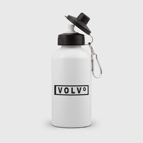 Бутылка спортивная с принтом Volvo в Курске, металл | емкость — 500 мл, в комплекте две пластиковые крышки и карабин для крепления | valve | volvo | логотип