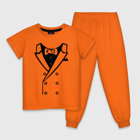 Детская пижама хлопок с принтом Двубортный пиджак в Курске, 100% хлопок |  брюки и футболка прямого кроя, без карманов, на брюках мягкая резинка на поясе и по низу штанин
 | смокинг