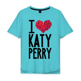 Мужская футболка хлопок Oversize с принтом I love Katy Perry в Курске, 100% хлопок | свободный крой, круглый ворот, “спинка” длиннее передней части | Тематика изображения на принте: katy perry | pop | знаменитости | корона | кэти перри | музыка | певица