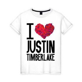 Женская футболка хлопок с принтом Justin Timberlake в Курске, 100% хлопок | прямой крой, круглый вырез горловины, длина до линии бедер, слегка спущенное плечо | justin timberlake | pop | джастин тимберлейк | знаменитости | музыка | певец