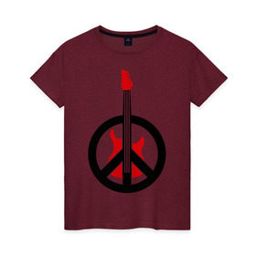 Женская футболка хлопок с принтом Пацифик рок в Курске, 100% хлопок | прямой крой, круглый вырез горловины, длина до линии бедер, слегка спущенное плечо | гитара