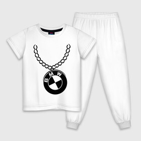 Детская пижама хлопок с принтом БМВ медальон в Курске, 100% хлопок |  брюки и футболка прямого кроя, без карманов, на брюках мягкая резинка на поясе и по низу штанин
 | Тематика изображения на принте: bmw | бмв | логотип | медальон | цепь