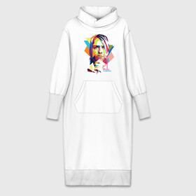 Платье удлиненное хлопок с принтом Kurt Cobain в Курске,  |  | kurt cobain | nirvana | pock | wpap | знаменитости | курт кобейн | нирвана | рок
