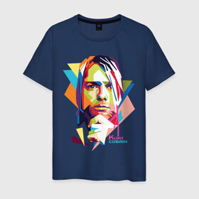Мужская футболка хлопок с принтом Kurt Cobain в Курске, 100% хлопок | прямой крой, круглый вырез горловины, длина до линии бедер, слегка спущенное плечо. | kurt cobain | nirvana | pock | wpap | знаменитости | курт кобейн | нирвана | рок