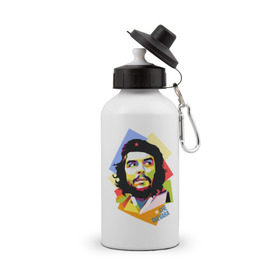 Бутылка спортивная с принтом Che Guevara в Курске, металл | емкость — 500 мл, в комплекте две пластиковые крышки и карабин для крепления | че гевара