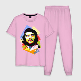 Мужская пижама хлопок с принтом Che Guevara в Курске, 100% хлопок | брюки и футболка прямого кроя, без карманов, на брюках мягкая резинка на поясе и по низу штанин
 | че гевара