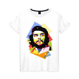 Женская футболка хлопок с принтом Che Guevara в Курске, 100% хлопок | прямой крой, круглый вырез горловины, длина до линии бедер, слегка спущенное плечо | че гевара
