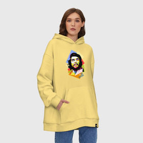 Худи SuperOversize хлопок с принтом Che Guevara в Курске, 70% хлопок, 30% полиэстер, мягкий начес внутри | карман-кенгуру, эластичная резинка на манжетах и по нижней кромке, двухслойный капюшон
 | че гевара