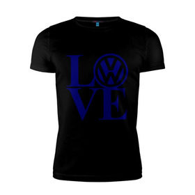 Мужская футболка премиум с принтом Volkswagen love в Курске, 92% хлопок, 8% лайкра | приталенный силуэт, круглый вырез ворота, длина до линии бедра, короткий рукав | love | volkswagen | любовь | фольксваген