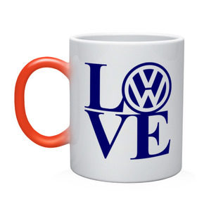 Кружка хамелеон с принтом Volkswagen love в Курске, керамика | меняет цвет при нагревании, емкость 330 мл | love | volkswagen | любовь | фольксваген