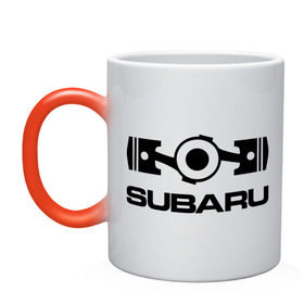 Кружка хамелеон с принтом Subaru в Курске, керамика | меняет цвет при нагревании, емкость 330 мл | logo | sti | subaru | авто | лого | субарик | субару