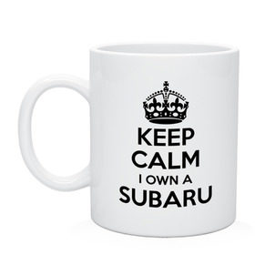 Кружка с принтом Subaru в Курске, керамика | объем — 330 мл, диаметр — 80 мм. Принт наносится на бока кружки, можно сделать два разных изображения | keep calm | logo | sti | subaru | авто | кип калм | лого | субарик | субару