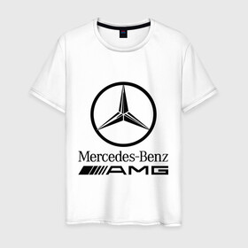 Мужская футболка хлопок с принтом AMG в Курске, 100% хлопок | прямой крой, круглый вырез горловины, длина до линии бедер, слегка спущенное плечо. | amg | benz | logo | mercedes | авто | амг | лого | мерс | мерседес бенс