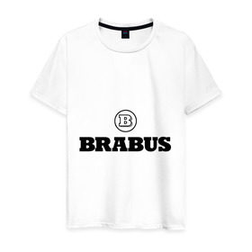 Мужская футболка хлопок с принтом Brabus в Курске, 100% хлопок | прямой крой, круглый вырез горловины, длина до линии бедер, слегка спущенное плечо. | benz | brabus | logo | mercedes | авто | брабус | лого | мерс | мерседес бенс