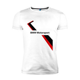 Мужская футболка премиум с принтом BMW motorsport в Курске, 92% хлопок, 8% лайкра | приталенный силуэт, круглый вырез ворота, длина до линии бедра, короткий рукав | Тематика изображения на принте: bmw | motorsport | авто | бмв | бэха