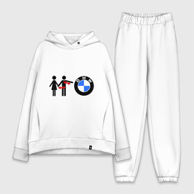 Женский костюм хлопок Oversize с принтом I love BMW в Курске,  |  | bmw | logo | love | авто | бмв | бэха | лого | любовь | пара