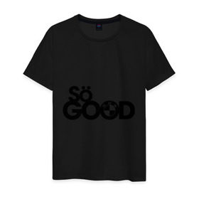 Мужская футболка хлопок с принтом So good в Курске, 100% хлопок | прямой крой, круглый вырез горловины, длина до линии бедер, слегка спущенное плечо. | bmw | logo | motorsport | so good | авто | бмв | бэха | лого