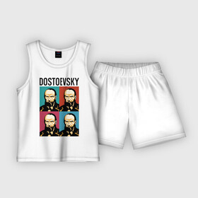 Детская пижама с шортами хлопок с принтом Достоевский в Курске,  |  | dostoevsky | достоевский | книга | писатель