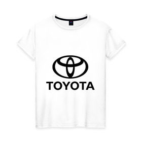 Женская футболка хлопок с принтом Toyota Logo в Курске, 100% хлопок | прямой крой, круглый вырез горловины, длина до линии бедер, слегка спущенное плечо | logo | toyota | логотип | тойота