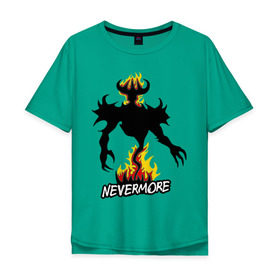 Мужская футболка хлопок Oversize с принтом Nevermore - Shadow Fiend в Курске, 100% хлопок | свободный крой, круглый ворот, “спинка” длиннее передней части | dota | dota2 | fiend | nevermore | shadow | дота | дота2 | невермор