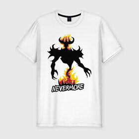 Мужская футболка премиум с принтом Nevermore - Shadow Fiend в Курске, 92% хлопок, 8% лайкра | приталенный силуэт, круглый вырез ворота, длина до линии бедра, короткий рукав | dota | dota2 | fiend | nevermore | shadow | дота | дота2 | невермор