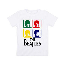 Детская футболка хлопок с принтом The Beatles в Курске, 100% хлопок | круглый вырез горловины, полуприлегающий силуэт, длина до линии бедер | beatles | битлз | битлы
