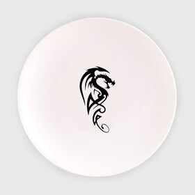 Тарелка 3D с принтом Дракон (стильный трайбл) в Курске, фарфор | диаметр - 210 мм
диаметр для нанесения принта - 120 мм | dragon | tattoo | дракон | тату | трайбл