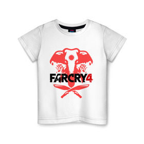 Детская футболка хлопок с принтом Far Cry 4 (1) в Курске, 100% хлопок | круглый вырез горловины, полуприлегающий силуэт, длина до линии бедер | Тематика изображения на принте: cry | far | far cry | ubisoft | край | фар | фаркрай | юбисофт